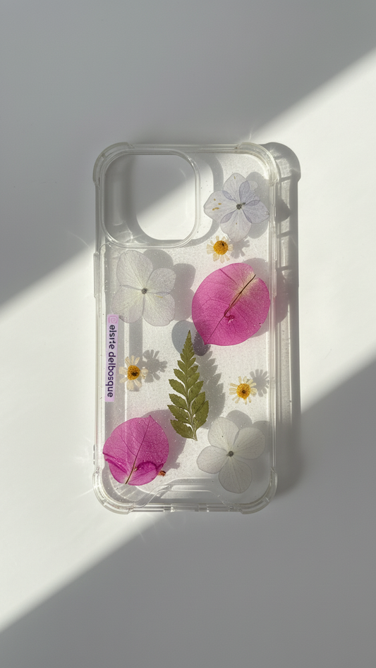 Case iPhone 15 Pro Max · Fucsia y helecho